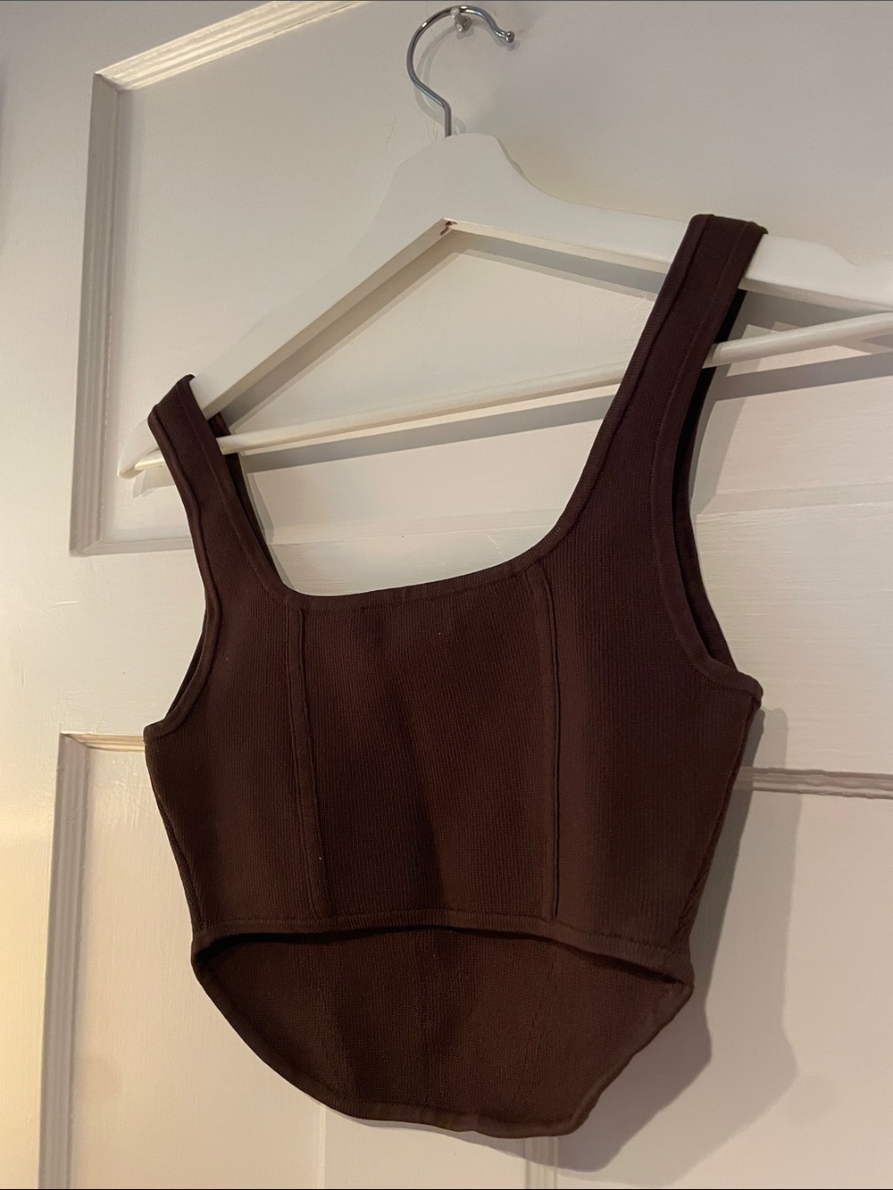 Babaton Dark Brown Ribbed Sculpt Knit Tank - Picture 3 of 4
